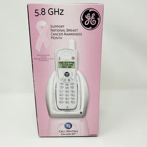 GE Cordless Phone w/ Breast Cancer Awareness Design, Call Waiting/Caller ID - Picture 1 of 4