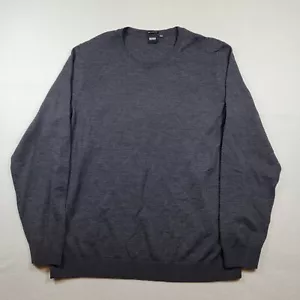 Boss Hugo Boss Men's Fine Virgin Wool Crewneck Sweater Sz XXL Charcoal Gray - Picture 1 of 11