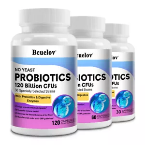 120 mil millones de probióticos UFC potencia salud intestinal 30/60/120 cápsulas suplemento probiótico - Imagen 1 de 11
