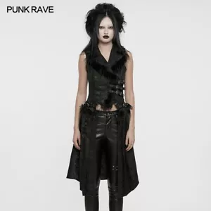 Punk Rave schwarze Damen Gothic Jacquard Besatz abnehmbare Weste Cyberpunk Weste - Bild 1 von 23