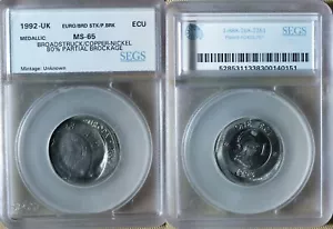 Error:Europa Pattern 1992 UK 1 Ecu Broadstruck/80% Partial Brockage MS65 CT219 - Picture 1 of 1