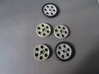 LEGO PART 4185 LIGHT  GREY TECHNIC PULLEY WHEEL x 5 TWO WITH TYRES