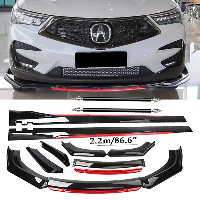 Front Bumper Lip Chin Spoiler Splitter Body Kit Glossy Black For Acura MDX R - Image 1 of 4