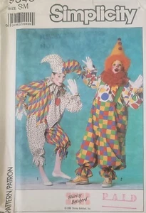 SIMPLICITY 9345 CHILDREN'S Sz 2-4 CLOWN & HARLEQUIN COSTUME PATTERN Sm Uncut  - Picture 1 of 2
