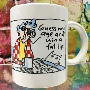GUESS MY AGE AND WIN A FAT LIP Shoebox Maxine Coffee Mug Cup Birthday Present - Picture 1 of 12