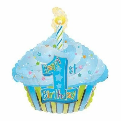 22" 1er Cumpleaños Niño/Niña Cupcake Lámina Mylar Fiesta Globo, Ramo CTI NUEVO Foto 1 de 4