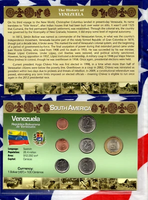 Littleton World Coin Set Venezuela 2007 UNC 1 Bolivar 1,5,10,12.5,25,50 Centimos - Image 1 of 2