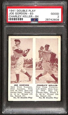 1941 Double Play #83 Joe Gordon/Charlie Keller HOF  PSA 2 GOOD C97472 - Image 1 of 3