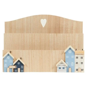 Beach Hut Coastal Nautical Letter Holder - Wood - Picture 1 of 4