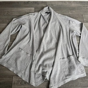 Lauren Ralph Lauren Wasserfall Strickjacke Damen Gr. L grau Wickelcardigan - Bild 1 von 11