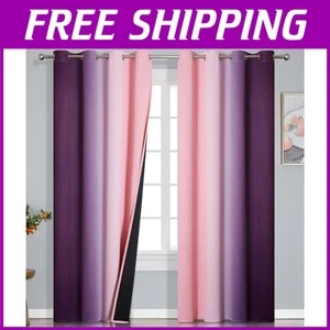 Gradient Room Darkening Drapes 52x84 Inch - 100% Blackout - Picture 1 of 11