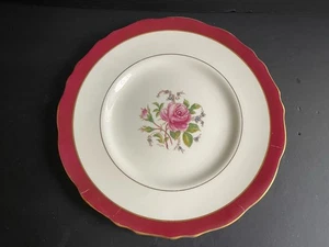 "Plato de cena Royal Cauldon Miniver rosa borgoña bandas 10 3/4""" - Imagen 1 de 7