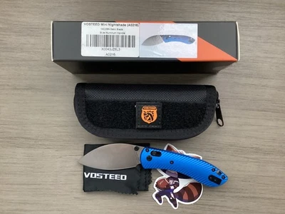 Vosteed Mini-Nightshade Axis-Lock 14C28N Steel Blade Blue Aluminum Handle - Image 1 of 4