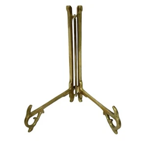 Vintage GATCO Brass Folding Easel Plate Picture Stand Holder 9 1/4" MCM - Picture 1 of 6