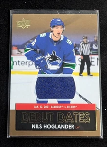 2021-22 Upper Deck Series 1 Debut Dates Jersey Nils Hoglander #DD-17 - Picture 1 of 2