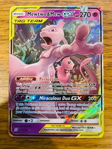 NM! Mewtwo & Mew (71/236) SM Unified Minds Tag Team Holo Pokemon Karte! - Bild 1 von 4