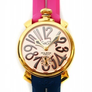 Gaga Milano Manuare 48 Manualle48 Watch Hand-Wound Analog 2-Hand Pink Blue 28186 - Picture 1 of 9