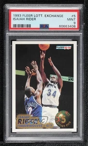 1993-94 Fleer NBA Draft Lottery Isaiah Rider #5 PSA 9 MINT Rookie RC - Picture 1 of 3