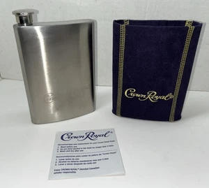 Crown Royal Edelstahl 8 Unzen Flachmann mit abnehmbarer lila Abdeckhülle - Bild 1 von 15