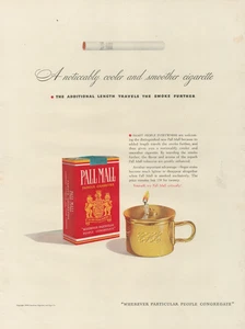 1940 Pall Mall eine auffällig kühlere und glattere Zigarettenkerzen-Druckanzeige - Bild 1 von 1