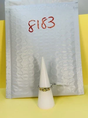 全新带标签 Ring Bomb Party 尺寸 7 RBP 辐射黄色铑 P 乐队服装珠宝首饰 — 第 1/4 张图片