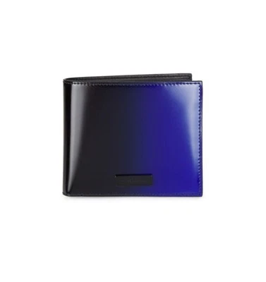 Nuevo Salvatore Ferragamo Doble Tono Hombres Cartera Cuero Doble Pliegue Ombré Azul Marino $595 Foto 1 de 3