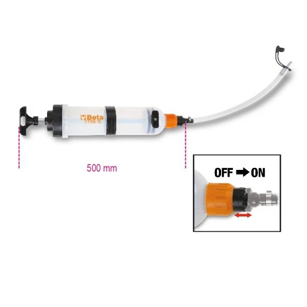 Siringa in polipropilene per olio 1,5 l BETA 1756D trasparente guarnizione NBR - Immagine 1 di 3