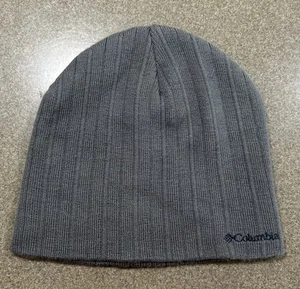 Columbia Gray Beanie Knit Cap Hat Embroidered Logo - Picture 1 of 4