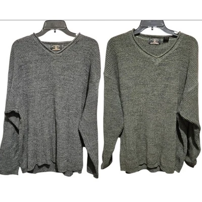 American Eagle Outfitters Cantidad de 2 Suéter Cuello Redondo Para Hombre Medio Gris Verde Tejido Foto 1 de 4