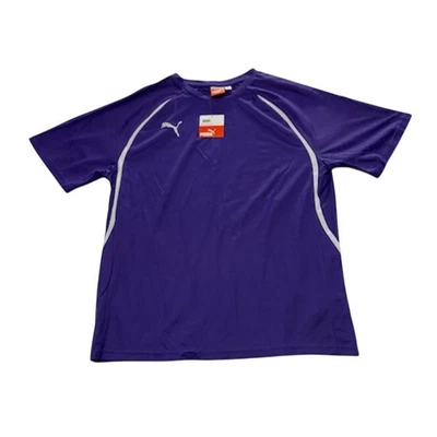 NUEVA Camisa de Fútbol Puma Vencida Manga Corta Cuello Redondo Equipo Violeta/Blanco Talla XL Foto 1 de 4