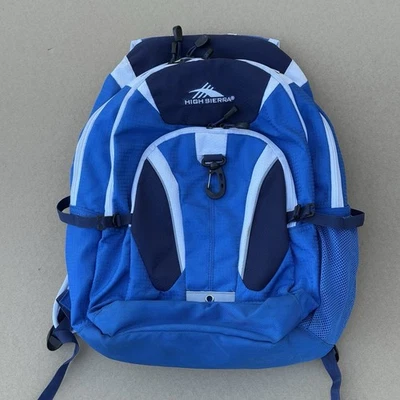 High Sierra с подкладкой ноутбука рюкзак w подвеска ремень системы синий и белый - Изображение 1 из 4