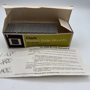 Vtg Clark Plastic Slide Mounts 127 Super 3/4 box w/ Instructions with BONUS - Picture 1 of 19