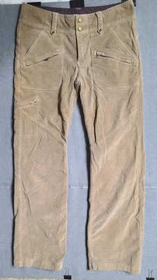 Calça cargo ATHLETA cor bege veludo espanador bolsos perna reta tamanho 6 x 30" - Imagem 1 de 4