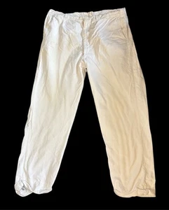Pantalones de hombre vintage años 50 Off White tela de vela algodón 32x27 años 50 verdadero - Imagen 1 de 6