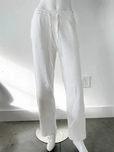 Alo Yoga weiße Strickhose Gr. XS Kordelzug gerades Bein Baumwollmischung - Bild 1 von 3