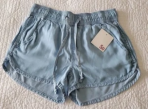 Khol's "SO" Girls Chambray Blue Hi Rise Shorts Junior XS NWT - Picture 1 of 5