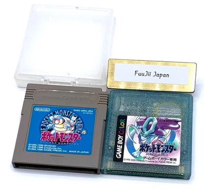 Pokemon Crystal & Blue Nintendo Gameboy Game Boy GB Japanese Tested Cleaned - Image 1 of 4