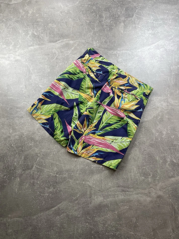 Polo Ralph Lauren Hawaiian Floral Shorts Size 32 Tropical Island Print Talon Zip - Image 1 of 4