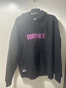 FORTNITE Black Hoodie Pullover Size XL 100% Organic Cotton Preloved - Picture 1 of 5