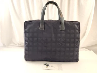 正品香奈儿 Travel Ligne 便携式电脑包 文档 手袋 黑色 公文包 可可 — 第 1/4 张图片