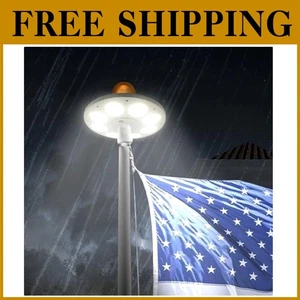 Luce pennone 136 led nuova, modalità luminosità, energia solare - Foto 1 di 10