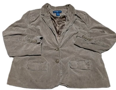 Avenue Womens Jacket Adult Size 22/24 Brown Corduroy Long Sleeve Button  - Image 1 of 4