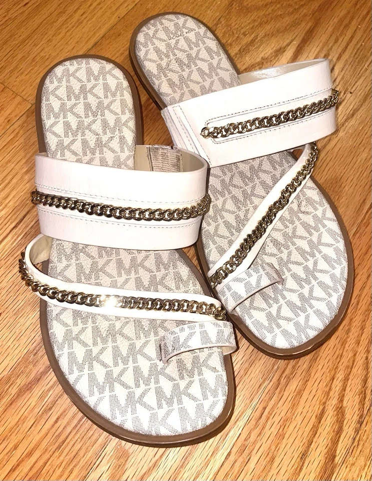 Women's Michael Kors Diamond-Studded open toed Shoes Size 7 Formal Small Heel - Image 1 of 4