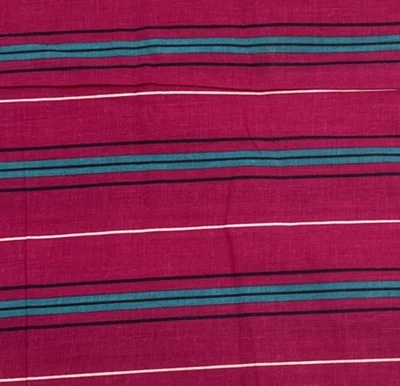 Dark Fuschia Turquoise Western Stripe Cotton Fabric Joan Kessler BTHalf Y #18 - Image 1 of 4