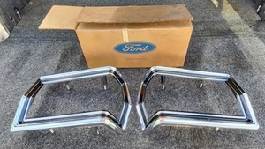 NOS OEM Ford 1974 1975 1976 Torino Tail Light Chrome Bezel Trim Pair - Bild 1 von 9