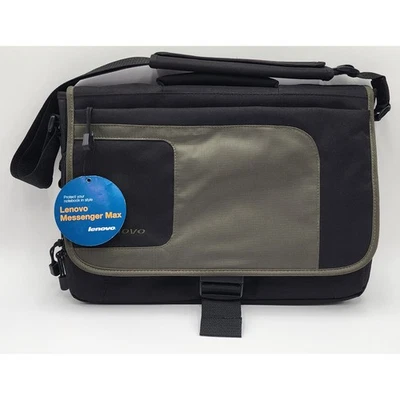 Lenovo Messenger Max Bolsa para Notebook Preta Verde Estojo Alça Ajustável Nova Com Etiqueta - Imagem 1 de 4