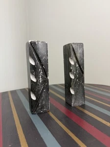 Vanessa Rangisse Hand Carved Stone Candle Holders Signed - Picture 1 of 22