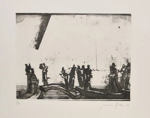 Joachim Palm /Radierung / handsigniert/nur 40 Exemplare/ 1996 / gewidmet - Bild 1 von 5