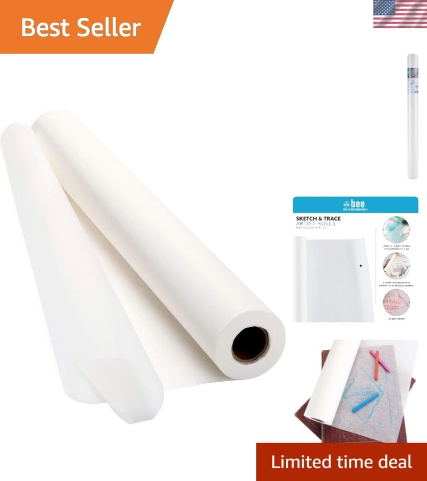 Rollo de papel de rastro para bocetos de 24 pulgadas x 50 yardas blanco dibujo translúcido Foto 1 de 4
