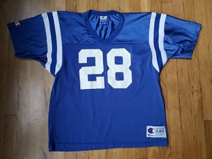 Maglia Vintage Marshall Faulk Indianapolis Colts Blue Champion NFL Ragazzo Taglia XL - Foto 1 di 4